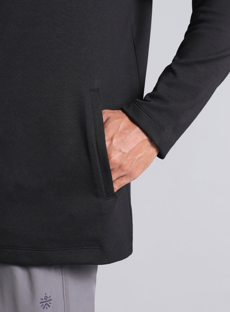 Men's Black Workout Essential Mid Layer Jacket