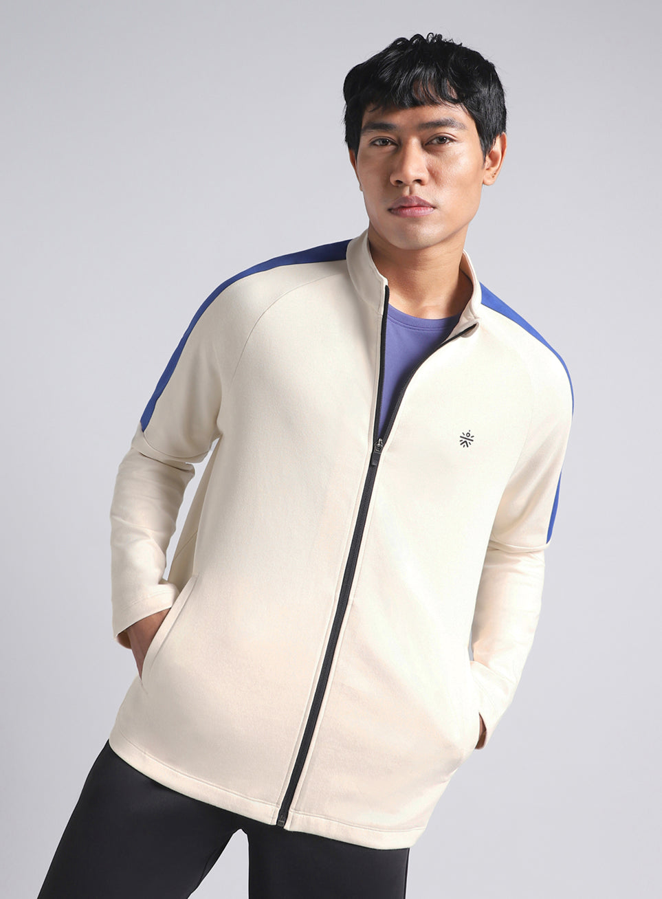 Men's Off White Workout Essential Mid Layer Jacket