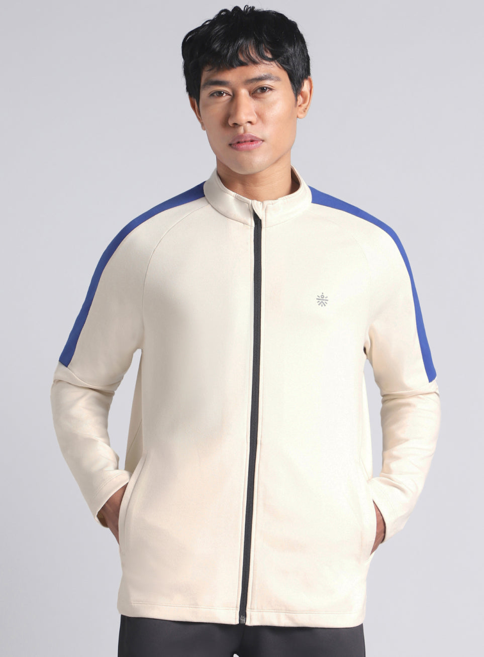 Men's Off White Workout Essential Mid Layer Jacket