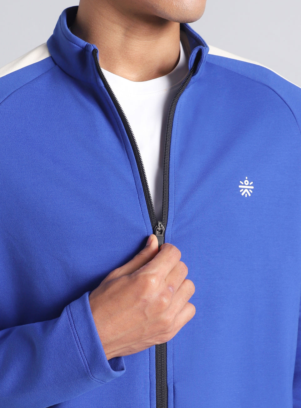 Men's Blue Workout Essential Mid Layer Jacket