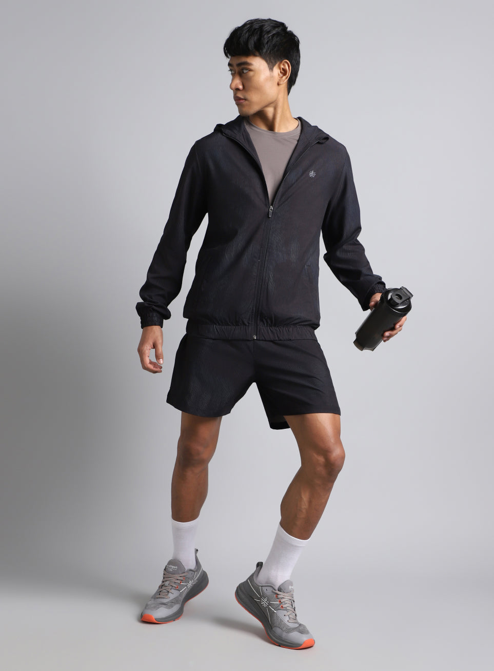 Men's Black Urban Camo Run Lightweight Jacket