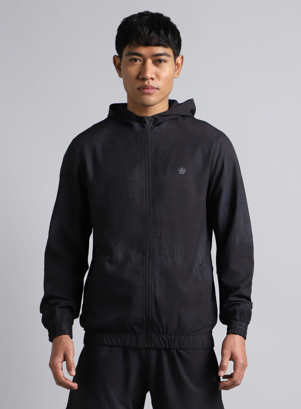 Men's Black Urban Camo Run Lightweight Jacket