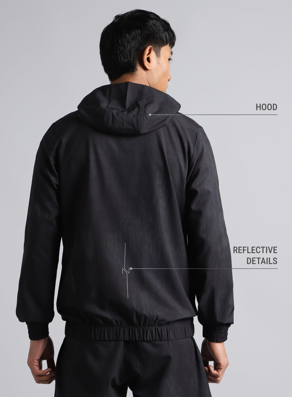 Men's Black Urban Camo Run Lightweight Jacket