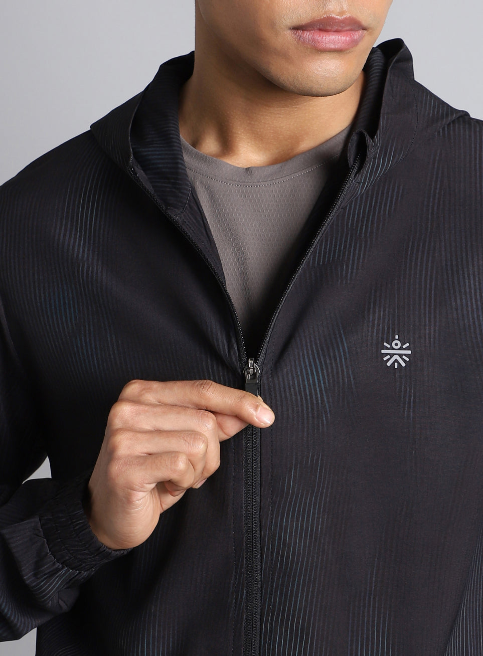 Men's Black Urban Camo Run Lightweight Jacket