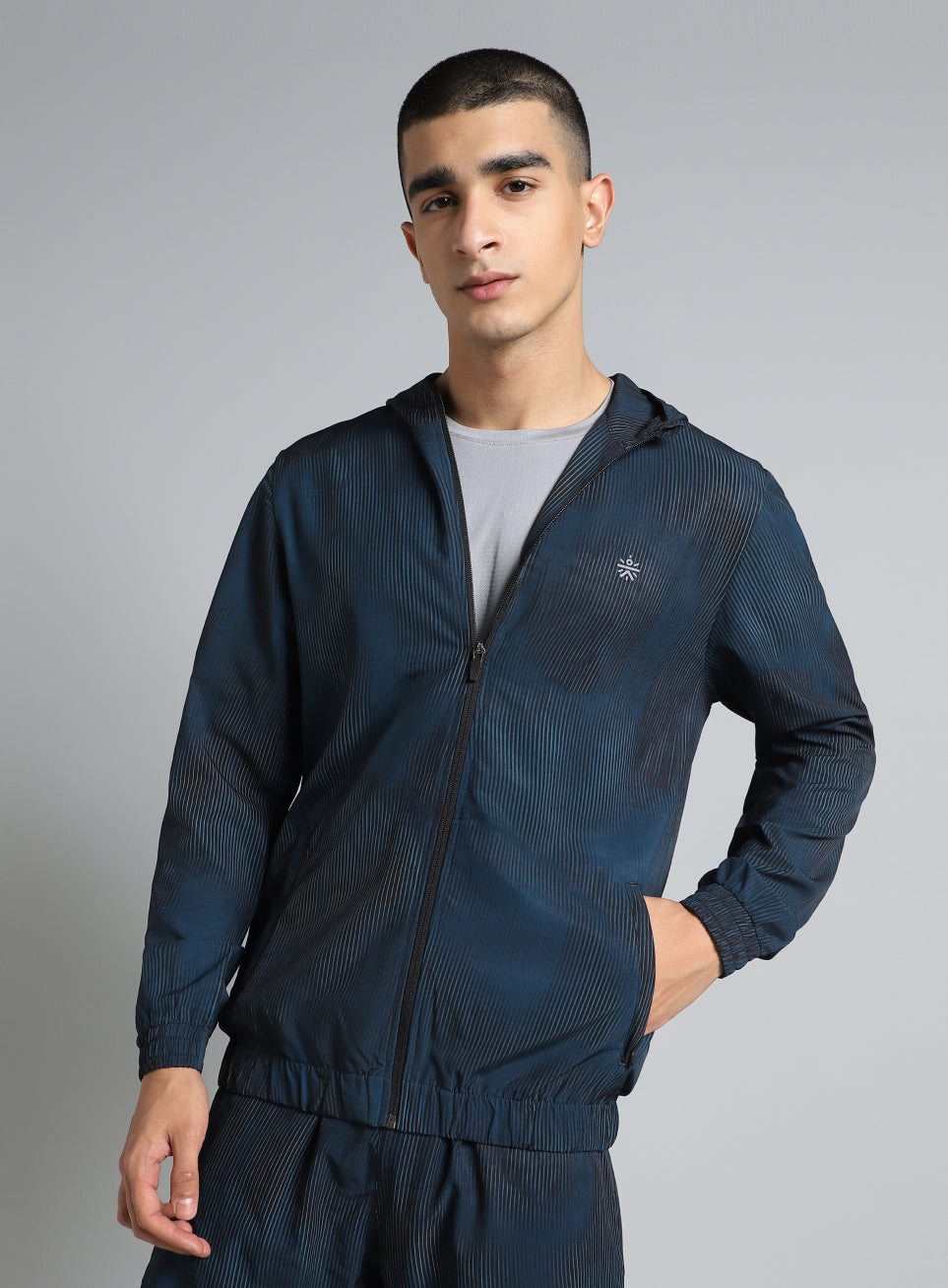 Men's Teal Urban Camo Run Lightweight Jacket