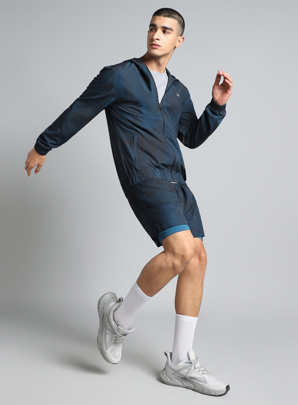 Men's Teal Urban Camo Run Lightweight Jacket