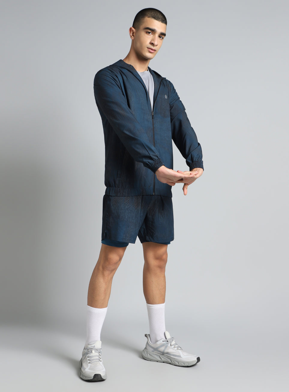 Men's Teal Urban Camo Run Lightweight Jacket