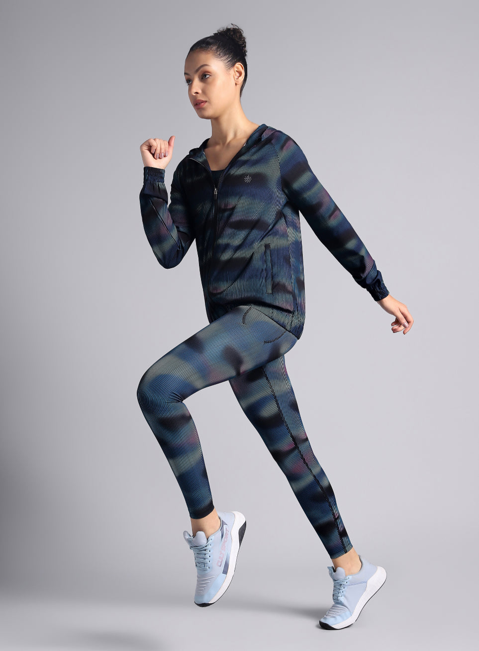 Women's Blue Energy Map All Over Print Lightweight Jacket