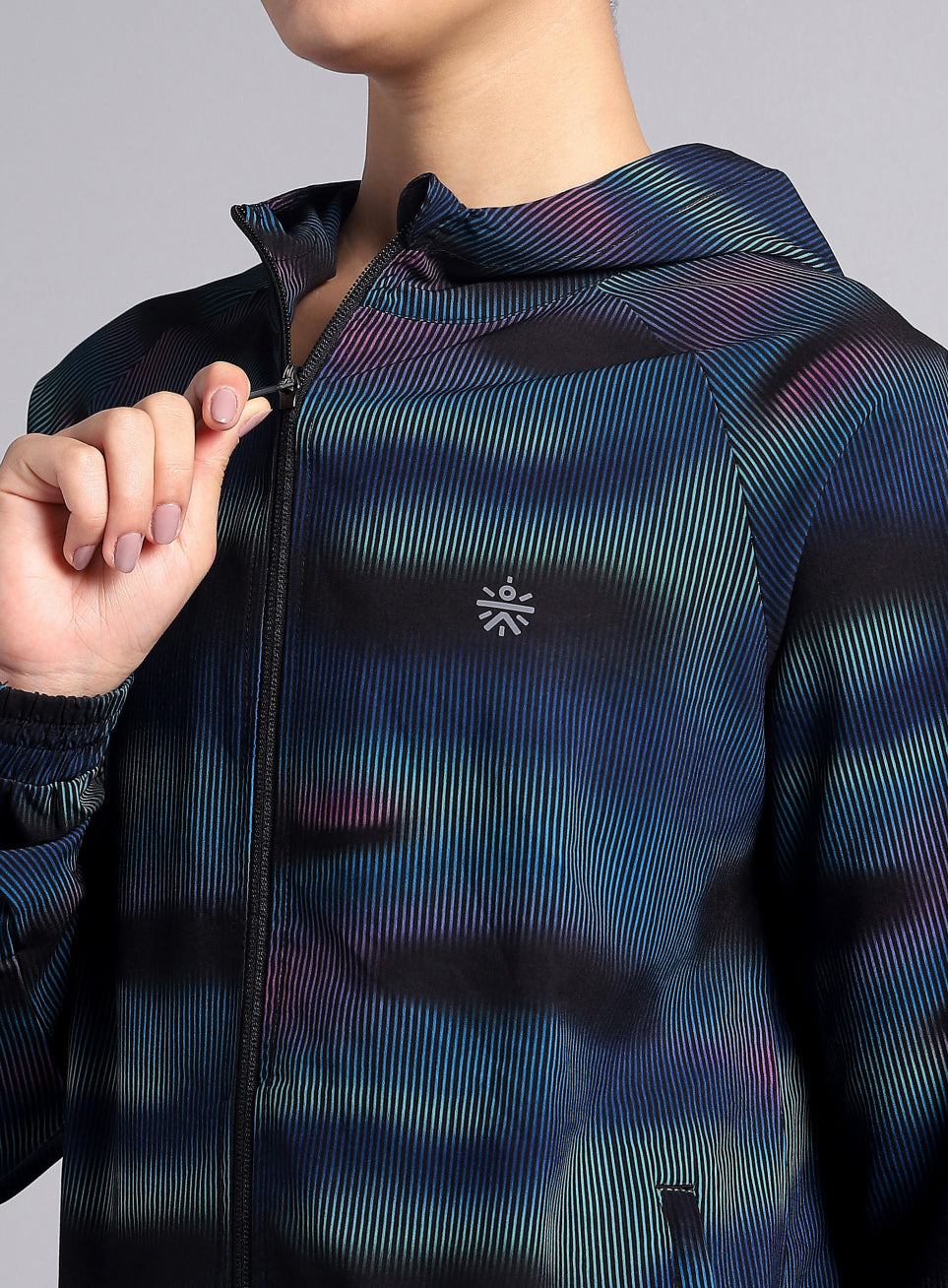 Women's Blue Energy Map All Over Print Lightweight Jacket