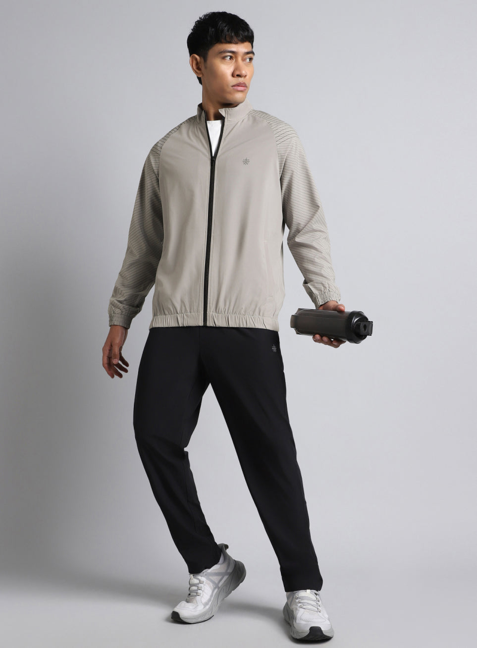 Men's Grey Energy Map Printed Lightweight Jacket