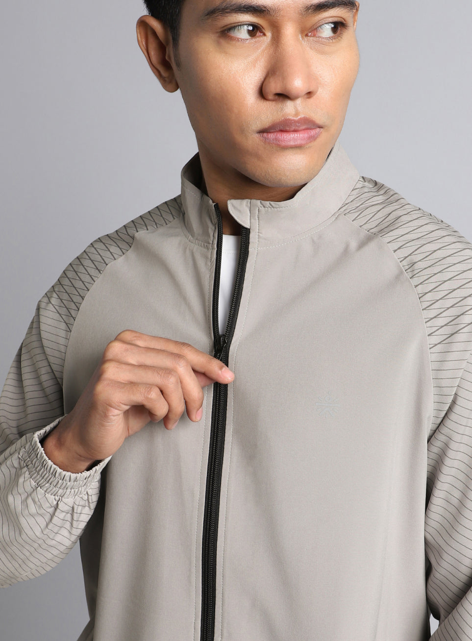 Men's Grey Energy Map Printed Lightweight Jacket