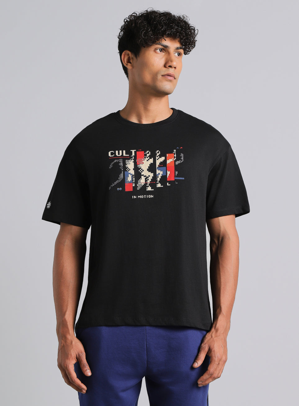 Cult Men's Black in Motion Graphic Relaxed Fit T-shirt