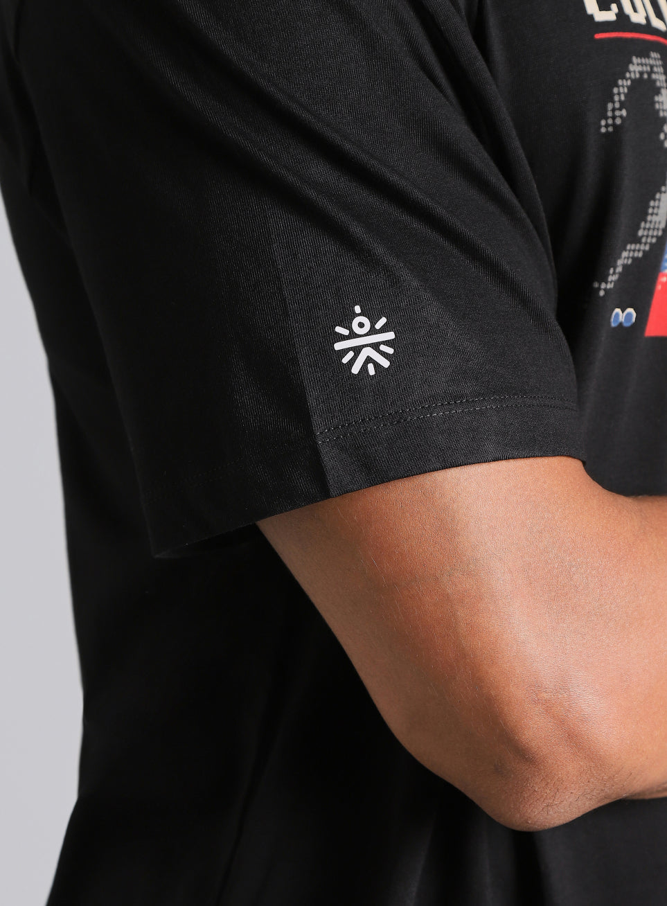 Cult Men's Black in Motion Graphic Relaxed Fit T-shirt