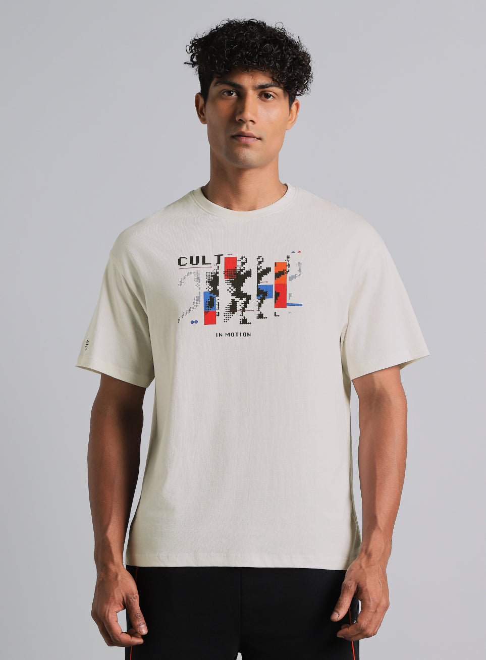 Cult Men's Off White in Motion Graphic Relaxed Fit T-shirt
