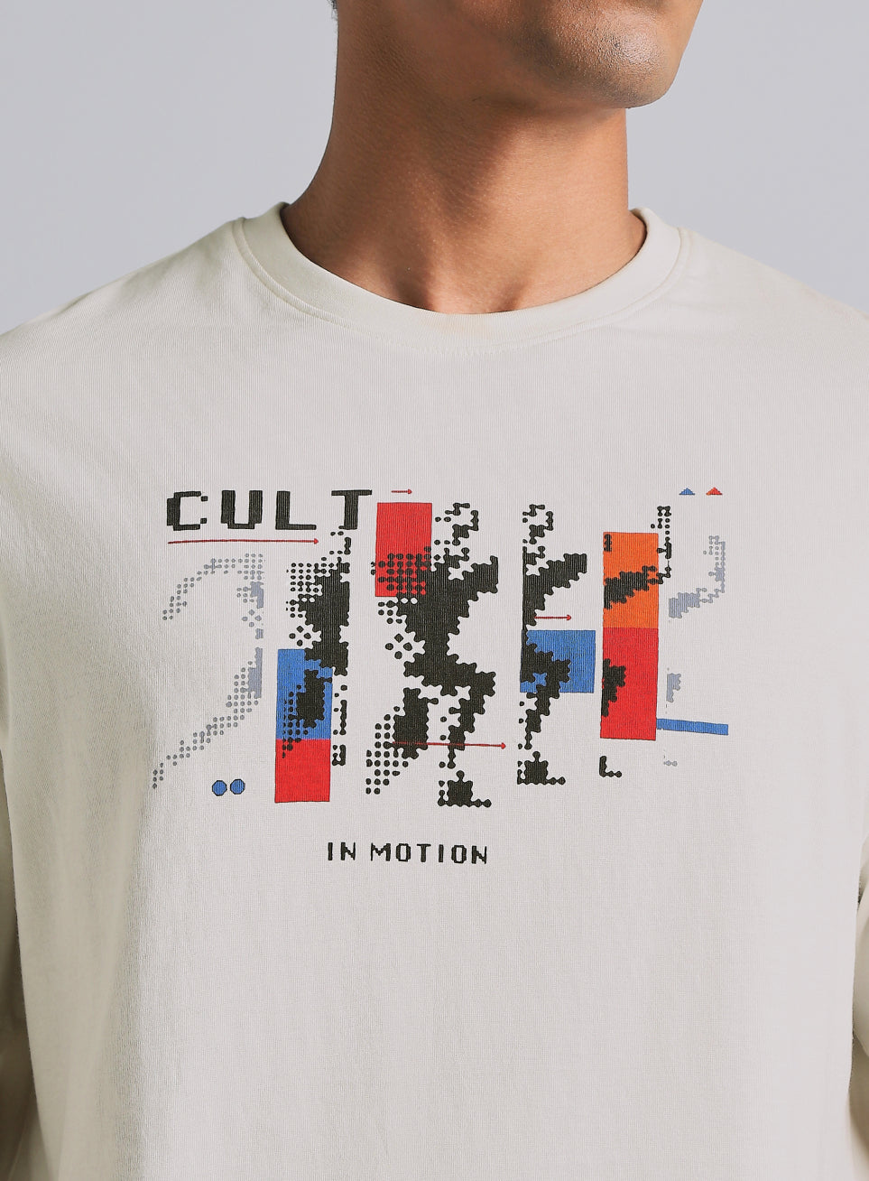 Cult Men's Off White in Motion Graphic Relaxed Fit T-shirt