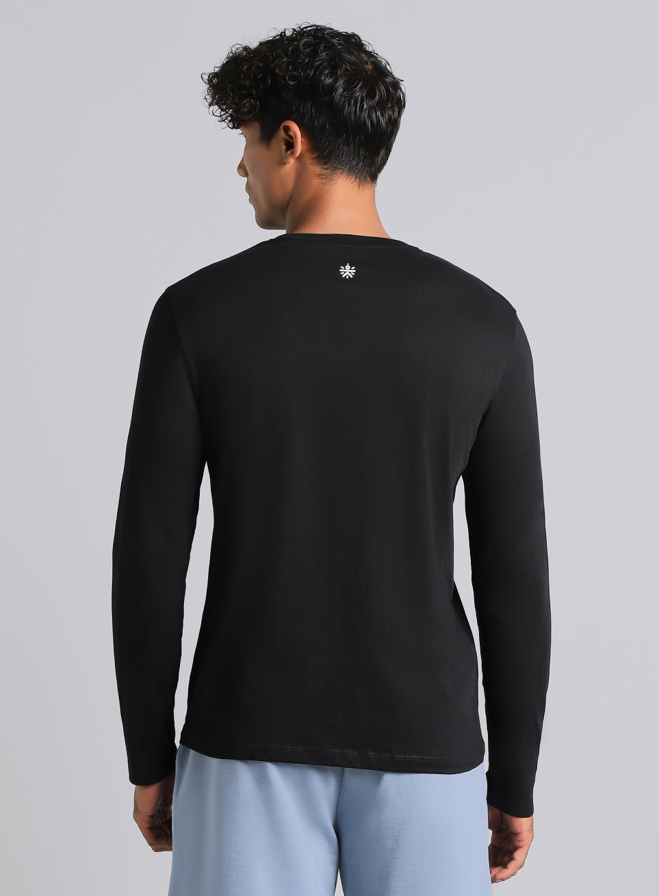 Men's Black Courtside Print Full Sleeve T-shirt