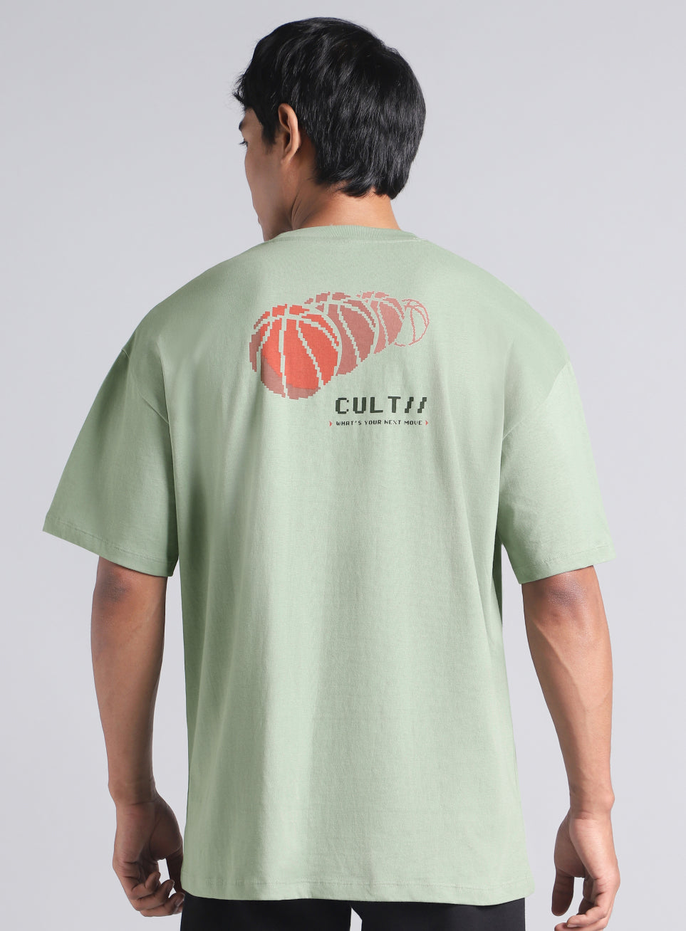 Men's Olive Oversized Graphic T-shirt