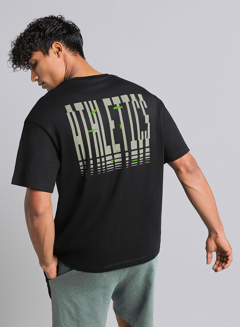 Men's Black True Athletics Graphic Relaxed Fit T-shirt