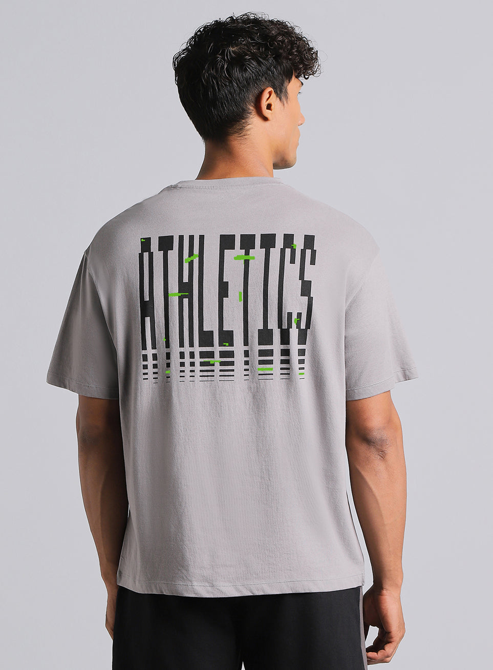 Men's Grey True Athletics Graphic Relaxed Fit T-shirt
