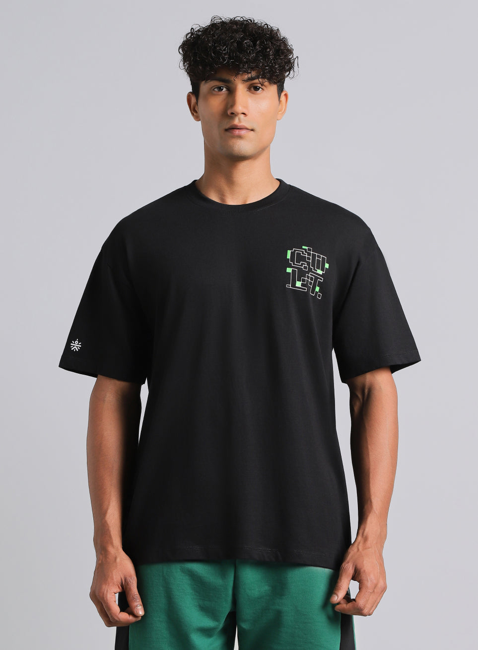 Men's Black Cult Power Play Oversized Fit T-shirt