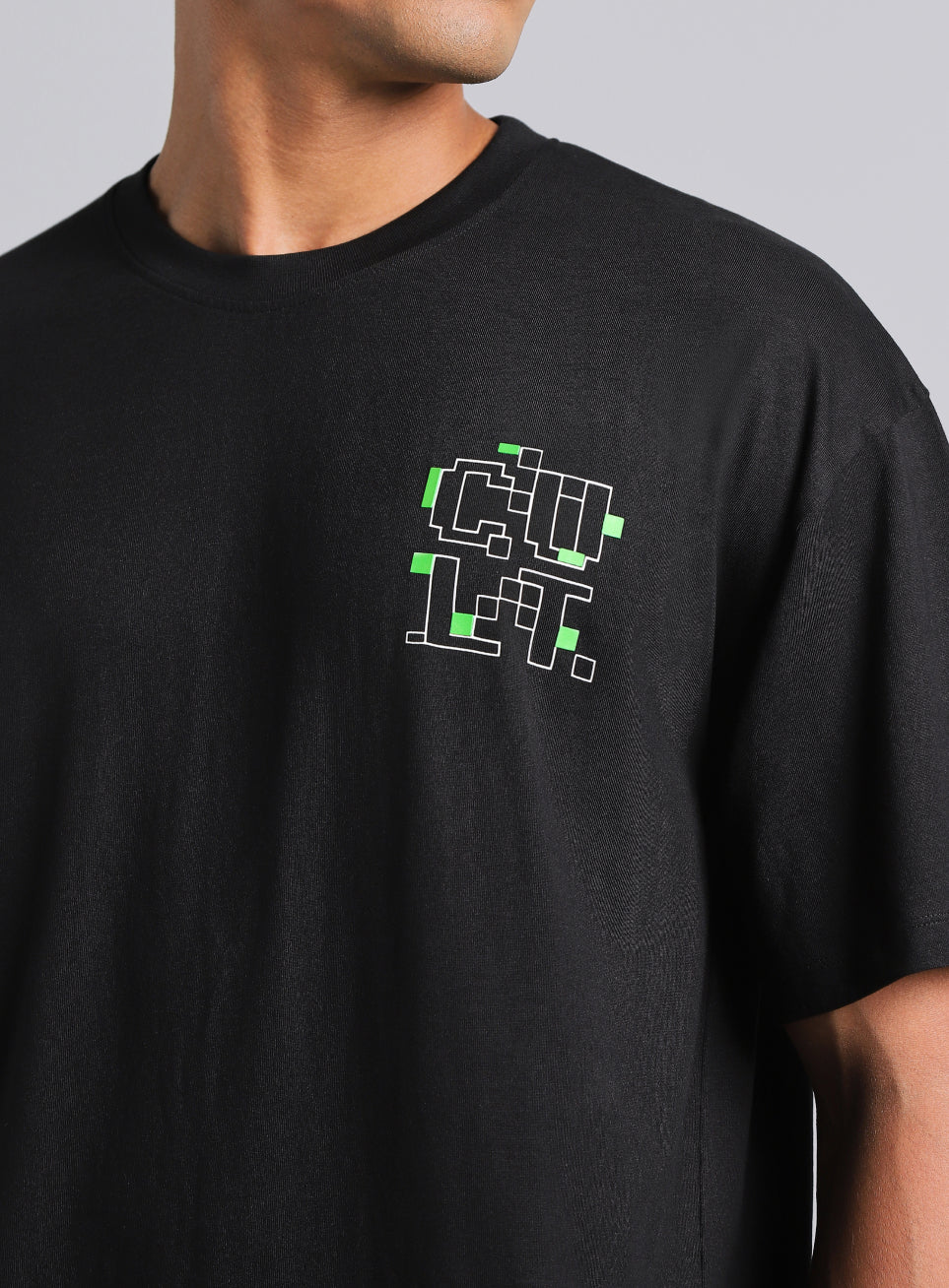 Men's Black Cult Power Play Oversized Fit T-shirt