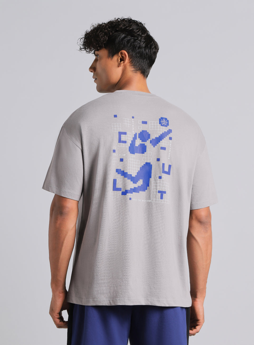 Men's Grey Cult Power Play Oversized Fit T-shirt