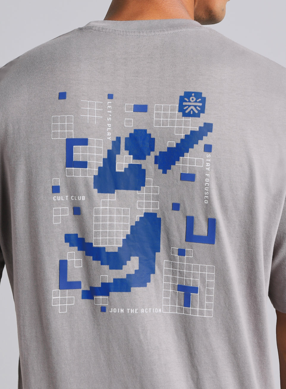 Men's Grey Cult Power Play Oversized Fit T-shirt