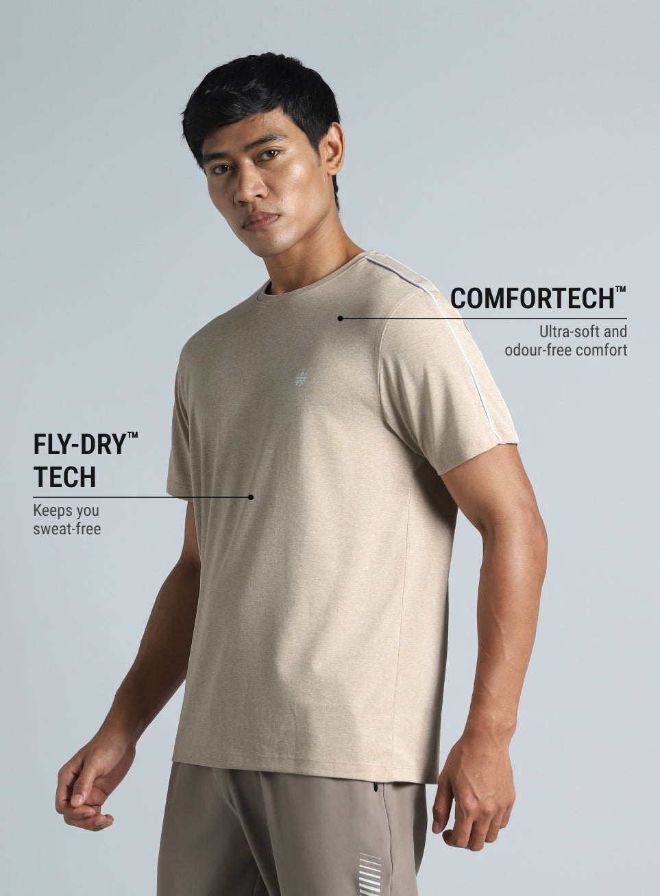 Men's Beige Active Day COMFORtech T-shirt