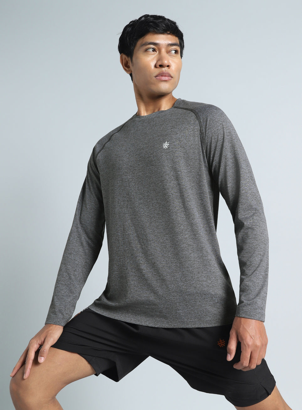 Men's Dark Grey Active Day COMFORtech Full Sleeve T-shirt