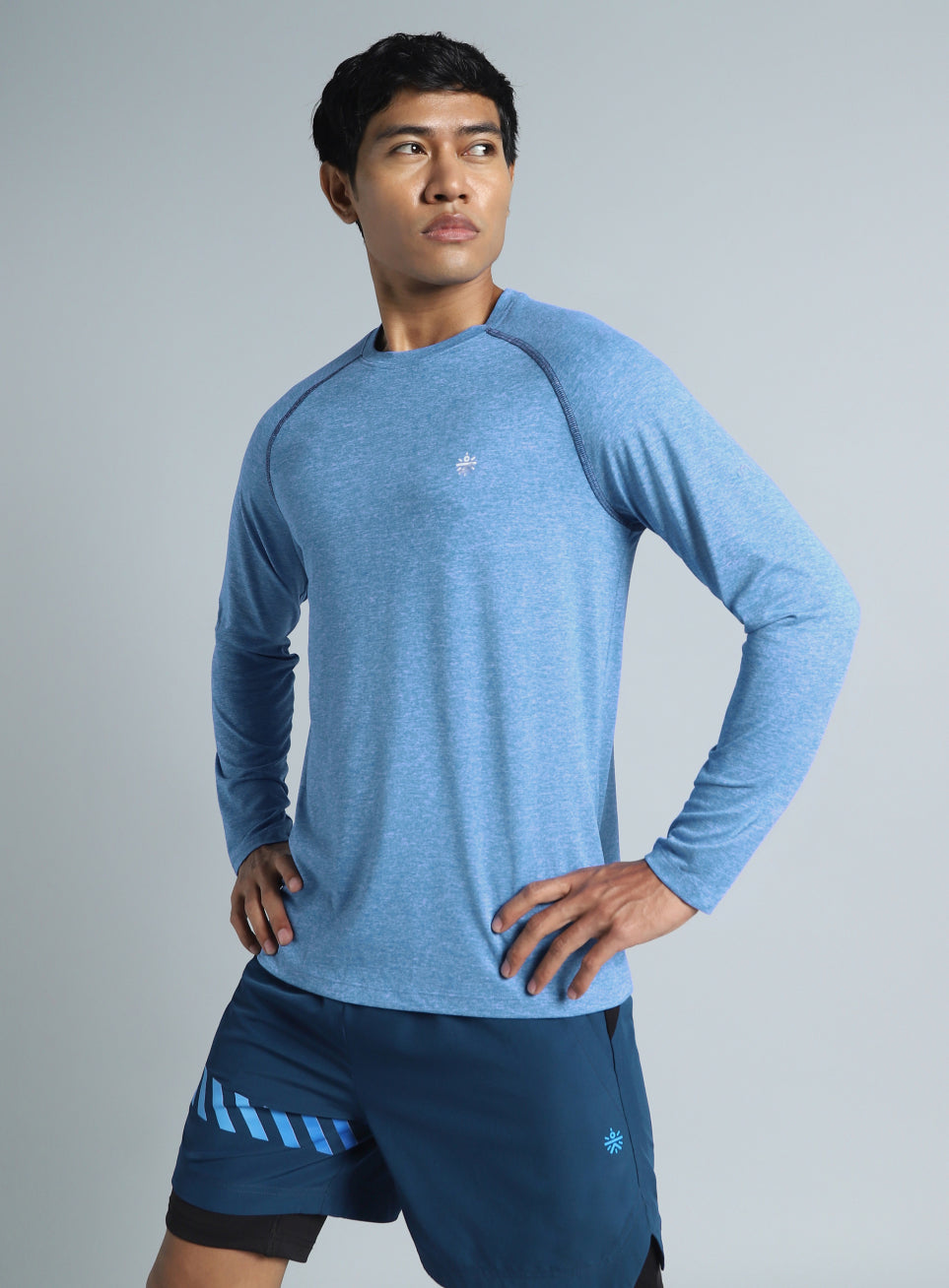 Men's Blue Active Day COMFORtech Full Sleeve T-shirt