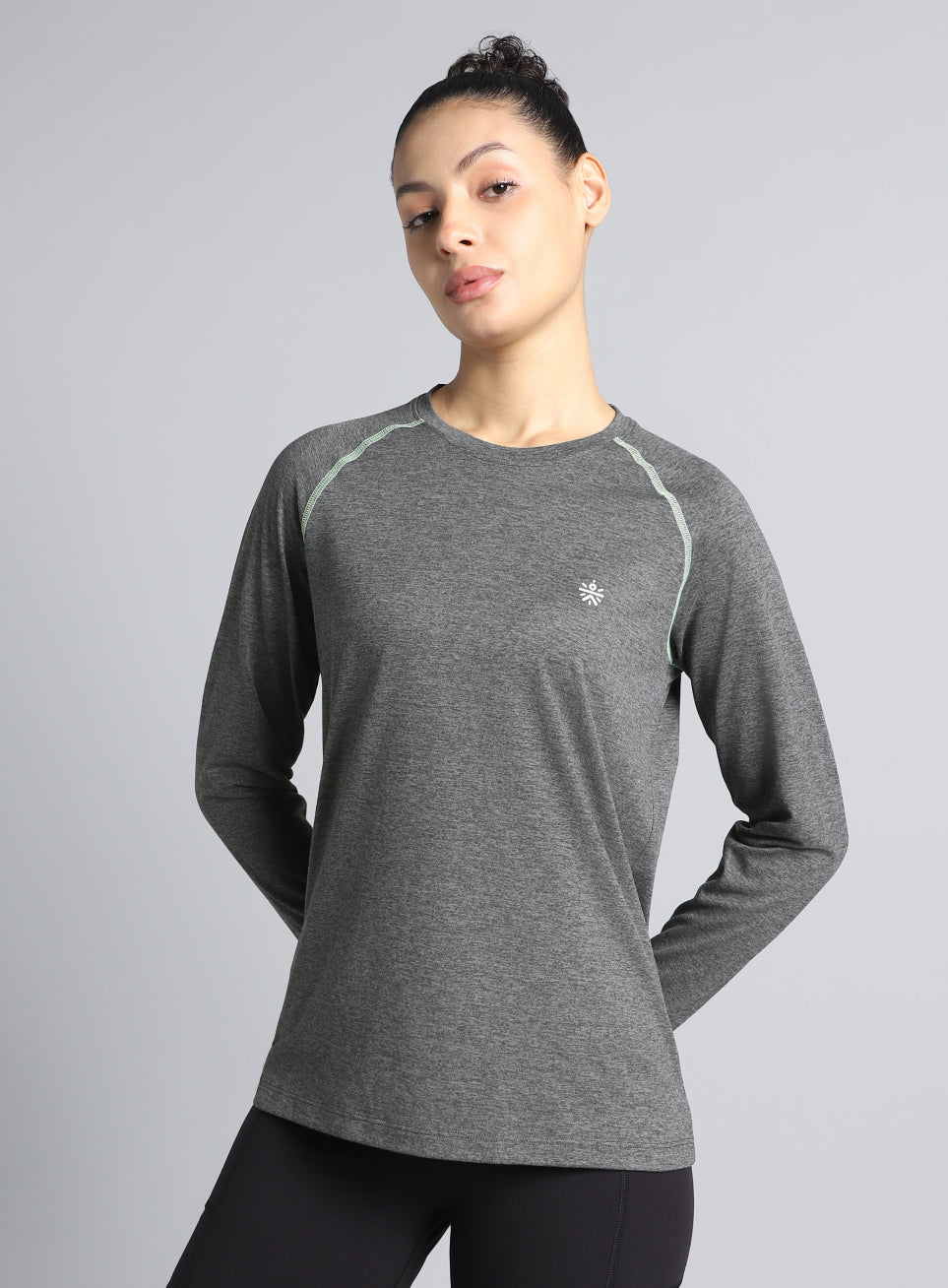 Women's Dark Grey Active Day COMFORtech™ Full Sleeve T-shirt