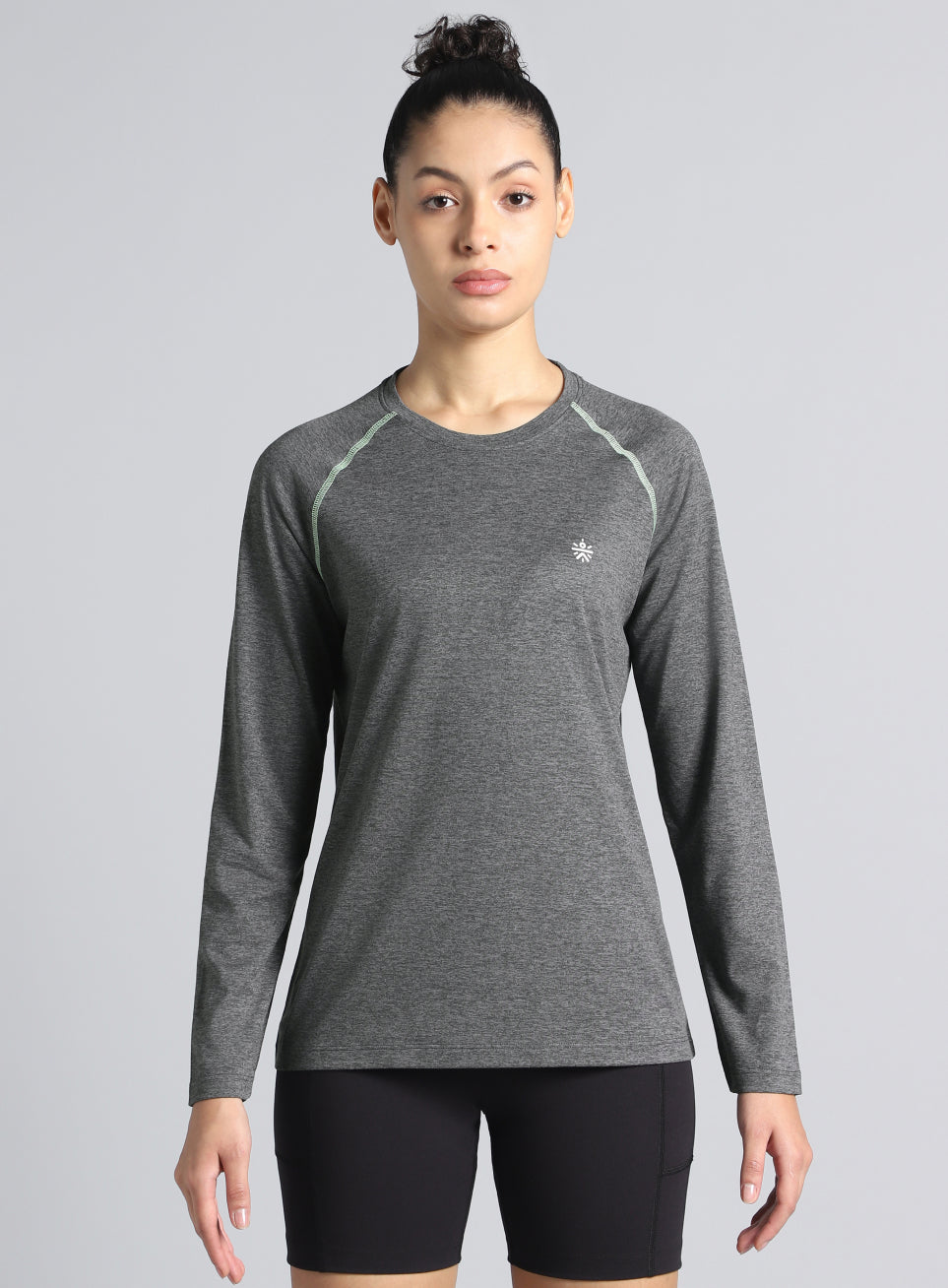 Women's Dark Grey Active Day COMFORtech™ Full Sleeve T-shirt