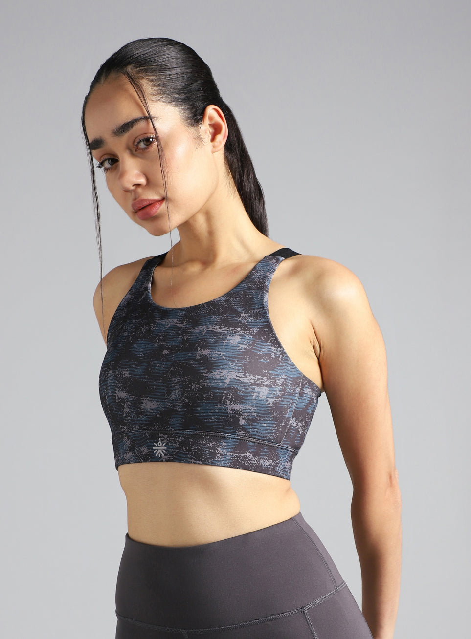 Women's Black Printed High Impact Training Bra