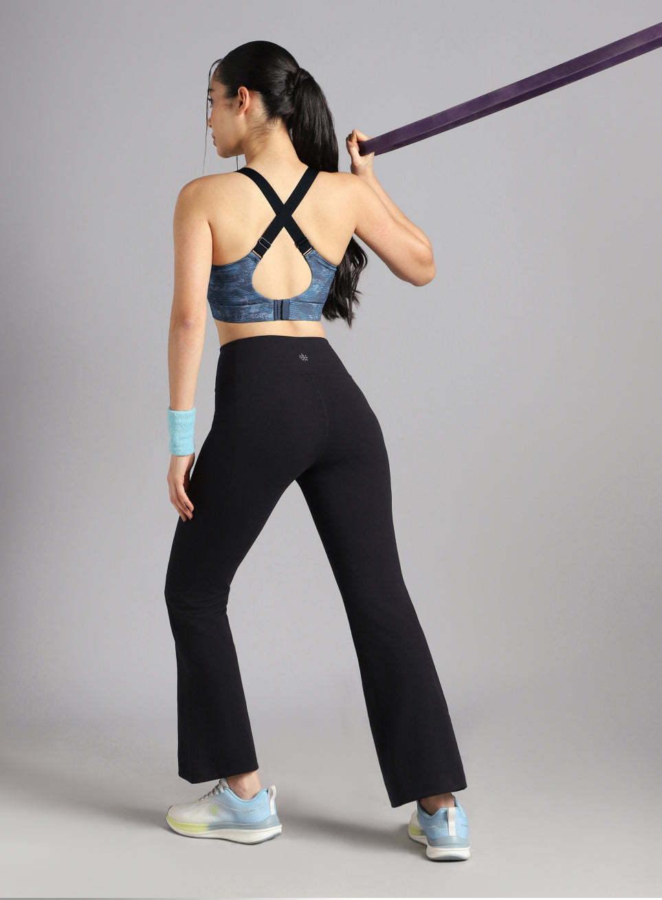 Women's Teal Printed High Impact Training Bra