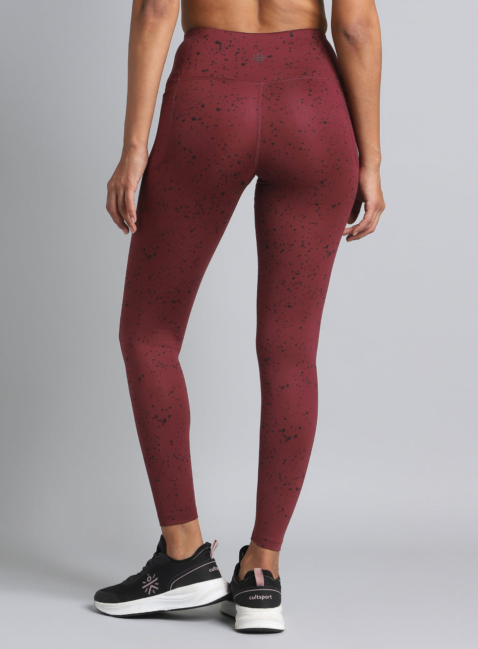Women's Maroon Printed Train All Day COMFlex Tights