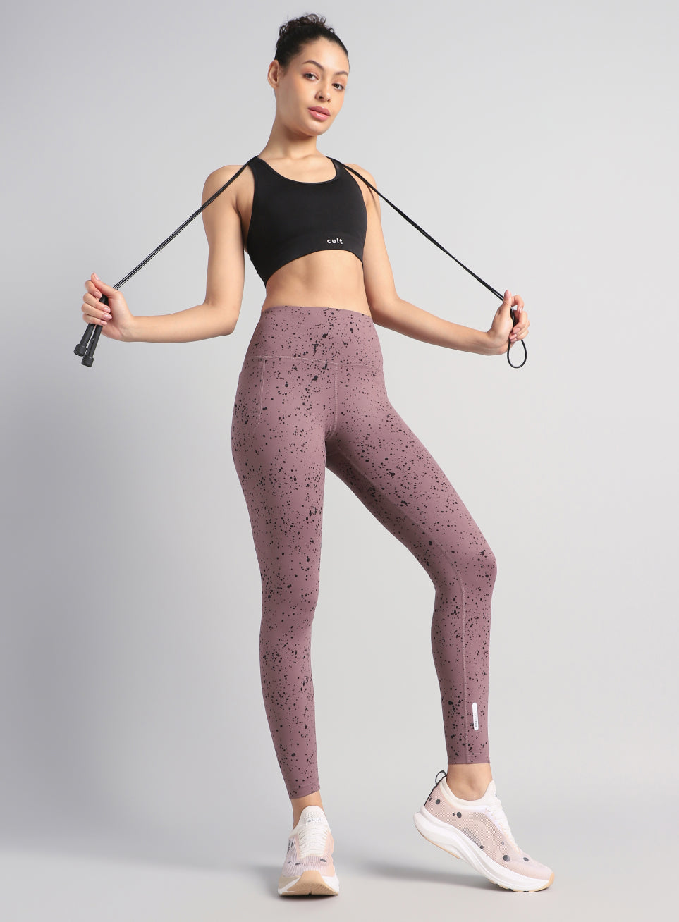 Women's Brown Printed Train All Day COMFlex Tights