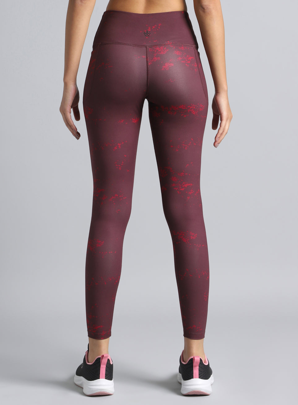 Women's Maroon Printed Train All Day COMFlex Tights