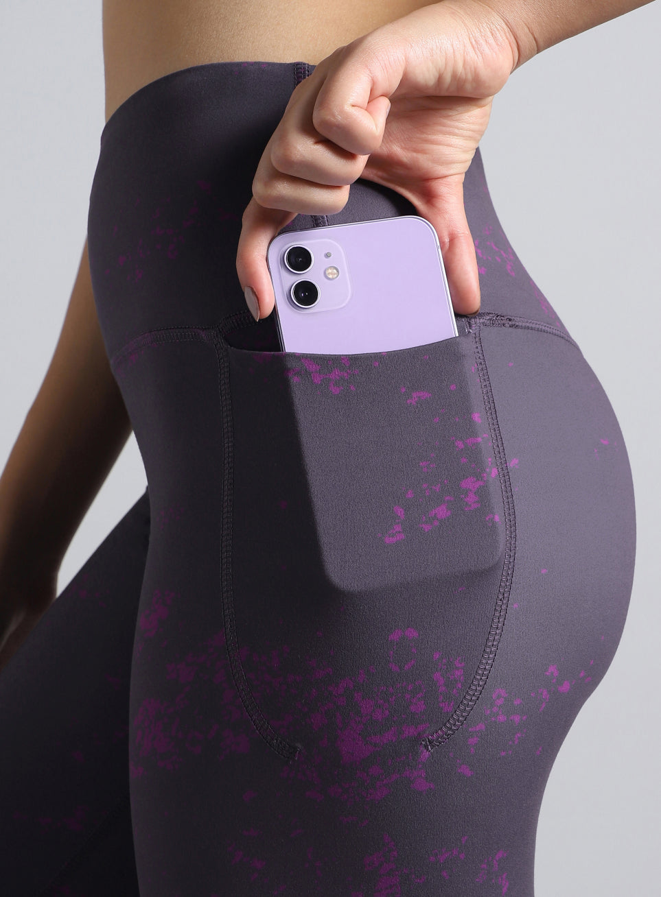 Women's Purple Printed Train All Day COMFlex Tights