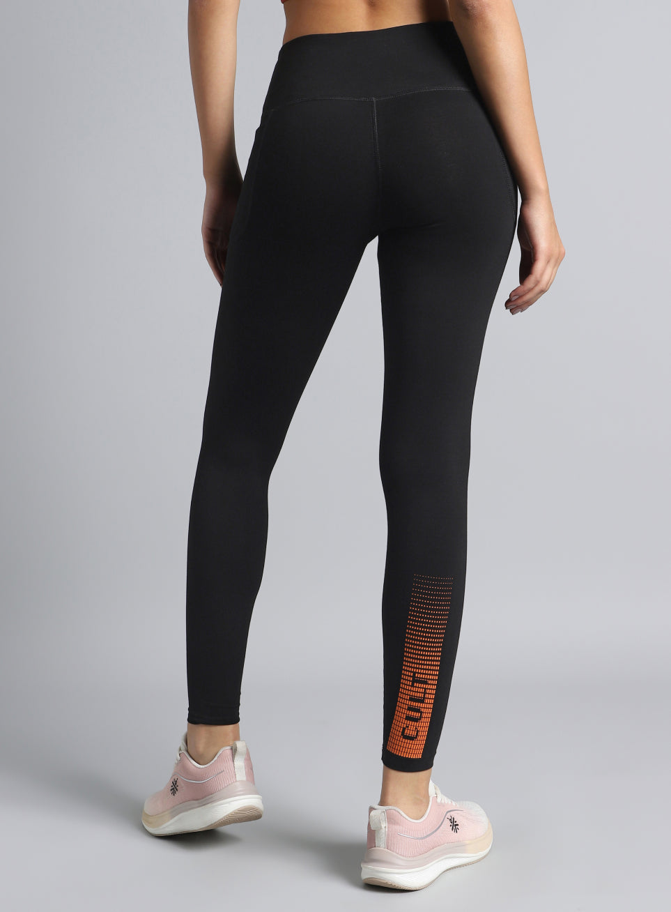 Women's Black Yoga Flow Cotton Graphic Tights