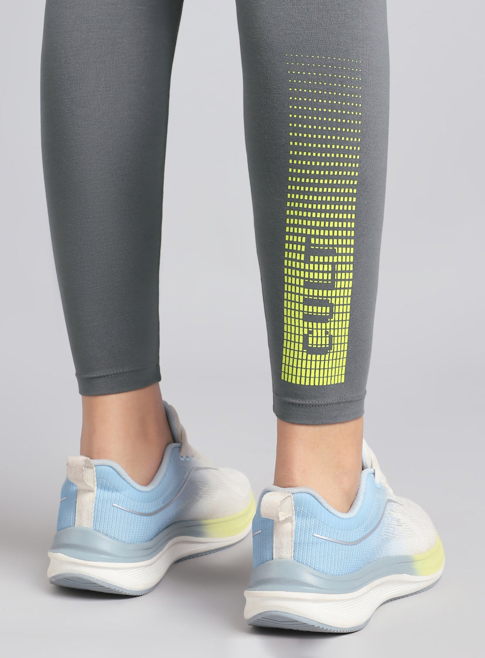 Women's Dark Grey Yoga Flow Cotton Graphic Tights