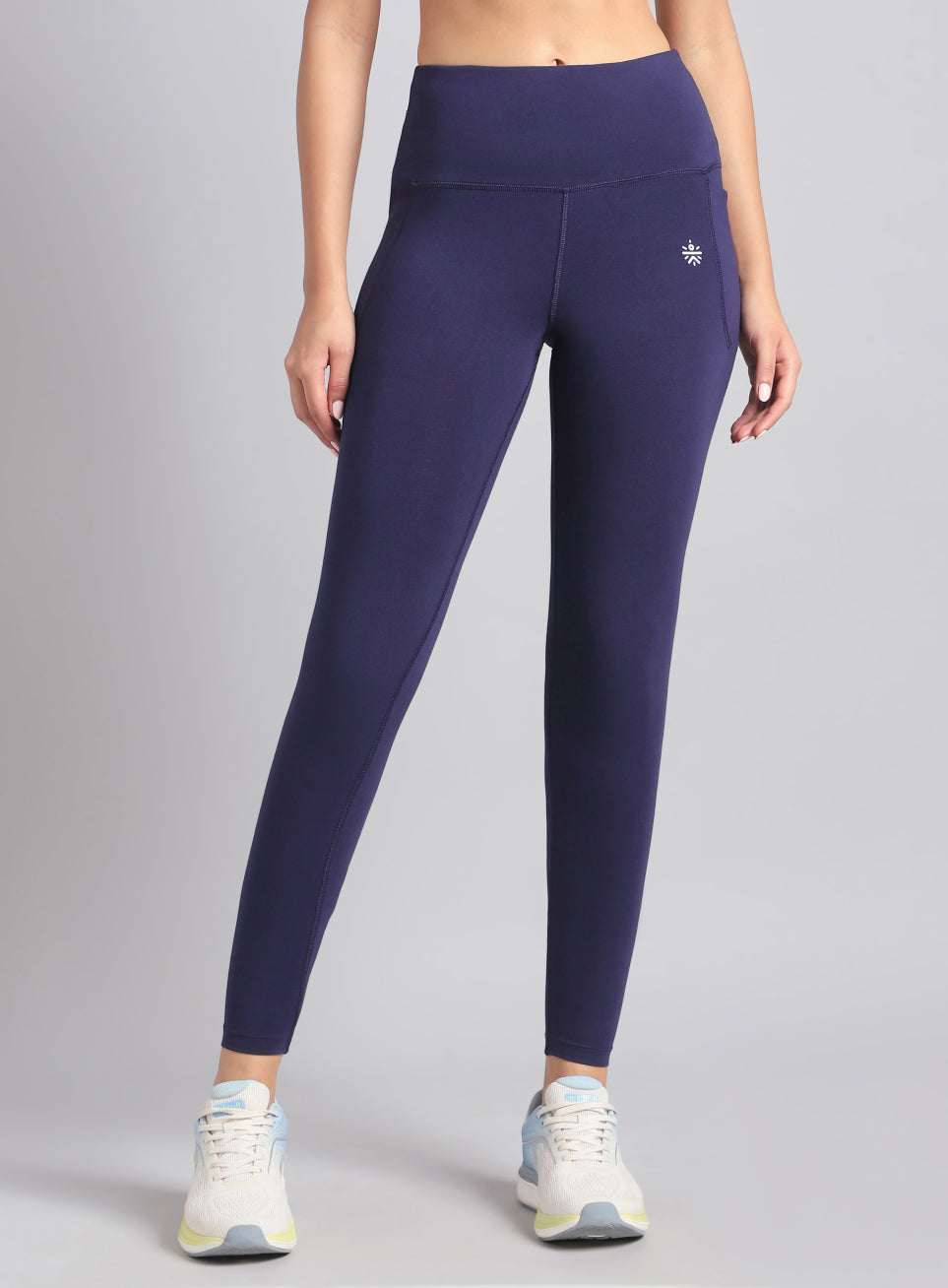 Women's Navy Yoga Flow Cotton Graphic Tights