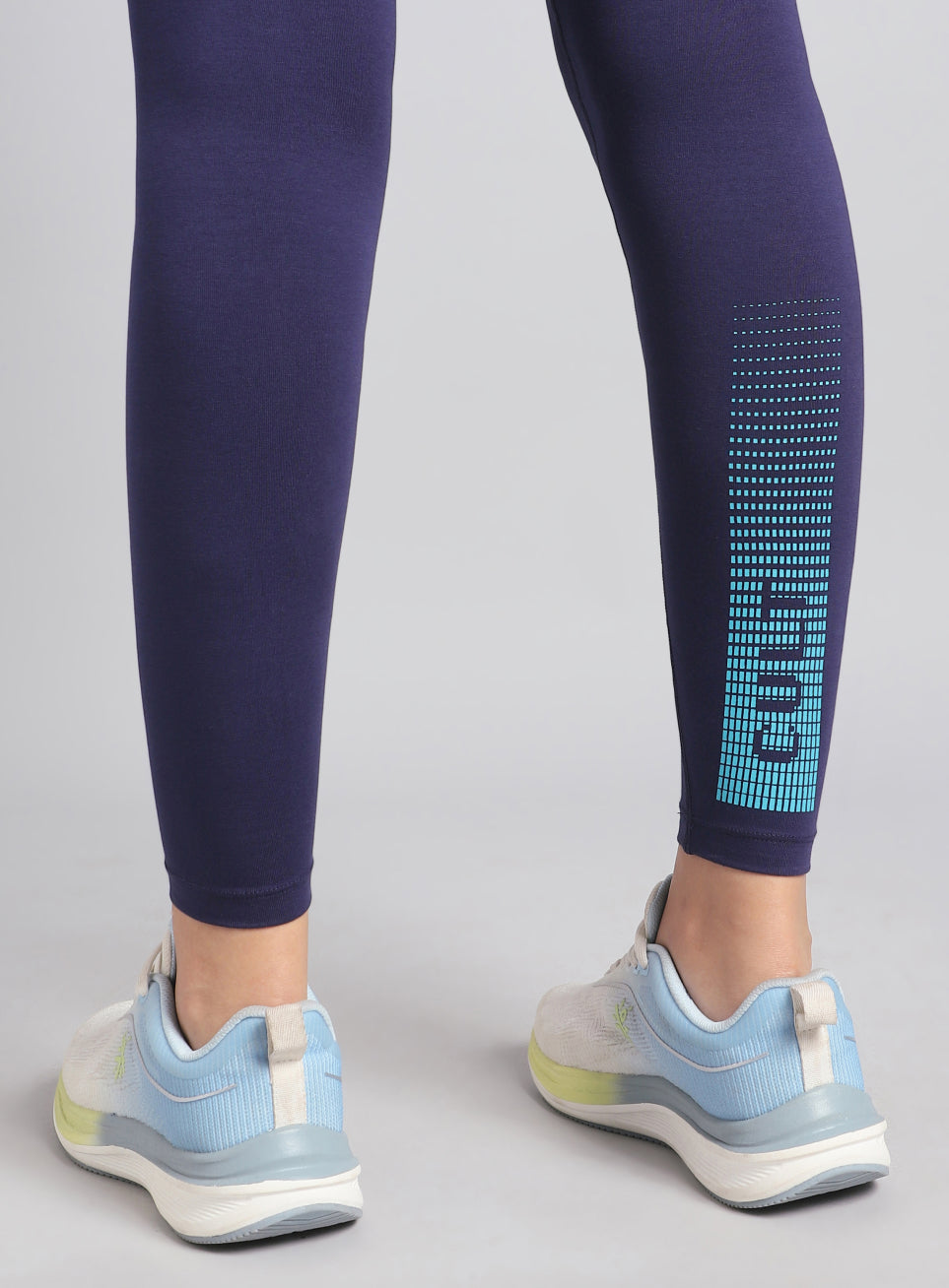 Women's Navy Yoga Flow Cotton Graphic Tights