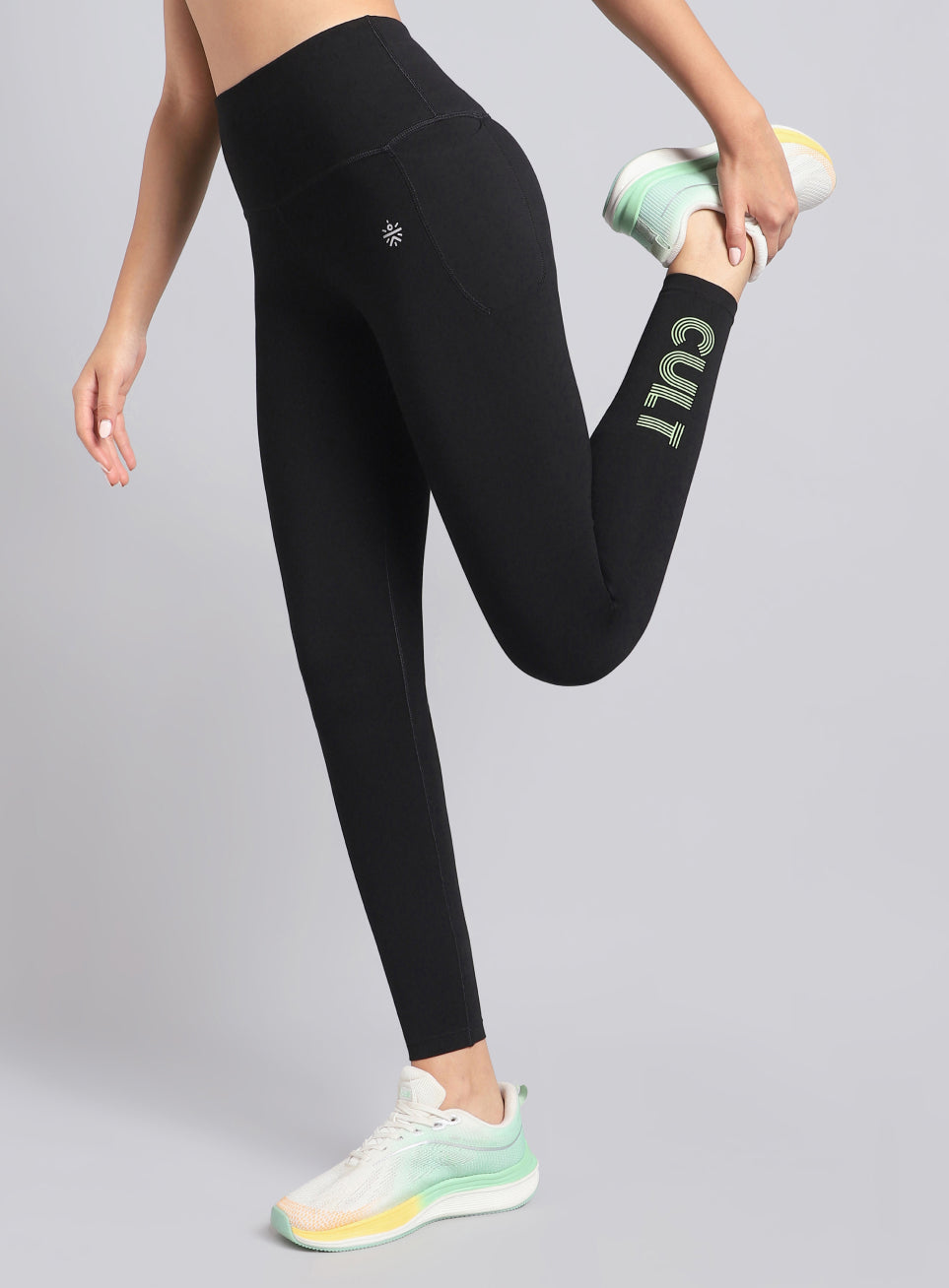 Women's Black Premium Cotton Training Tights