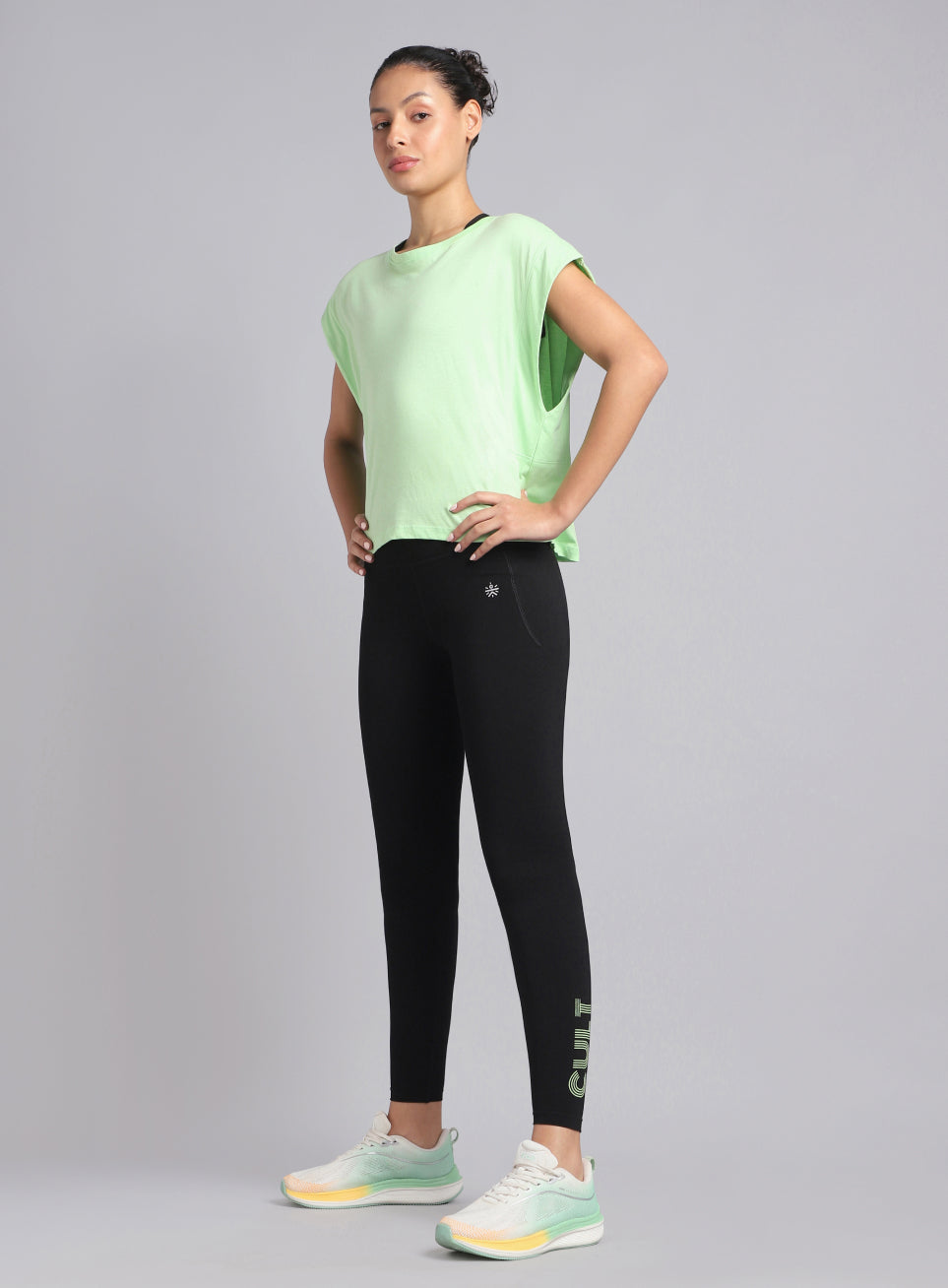 Women's Black Premium Cotton Training Tights