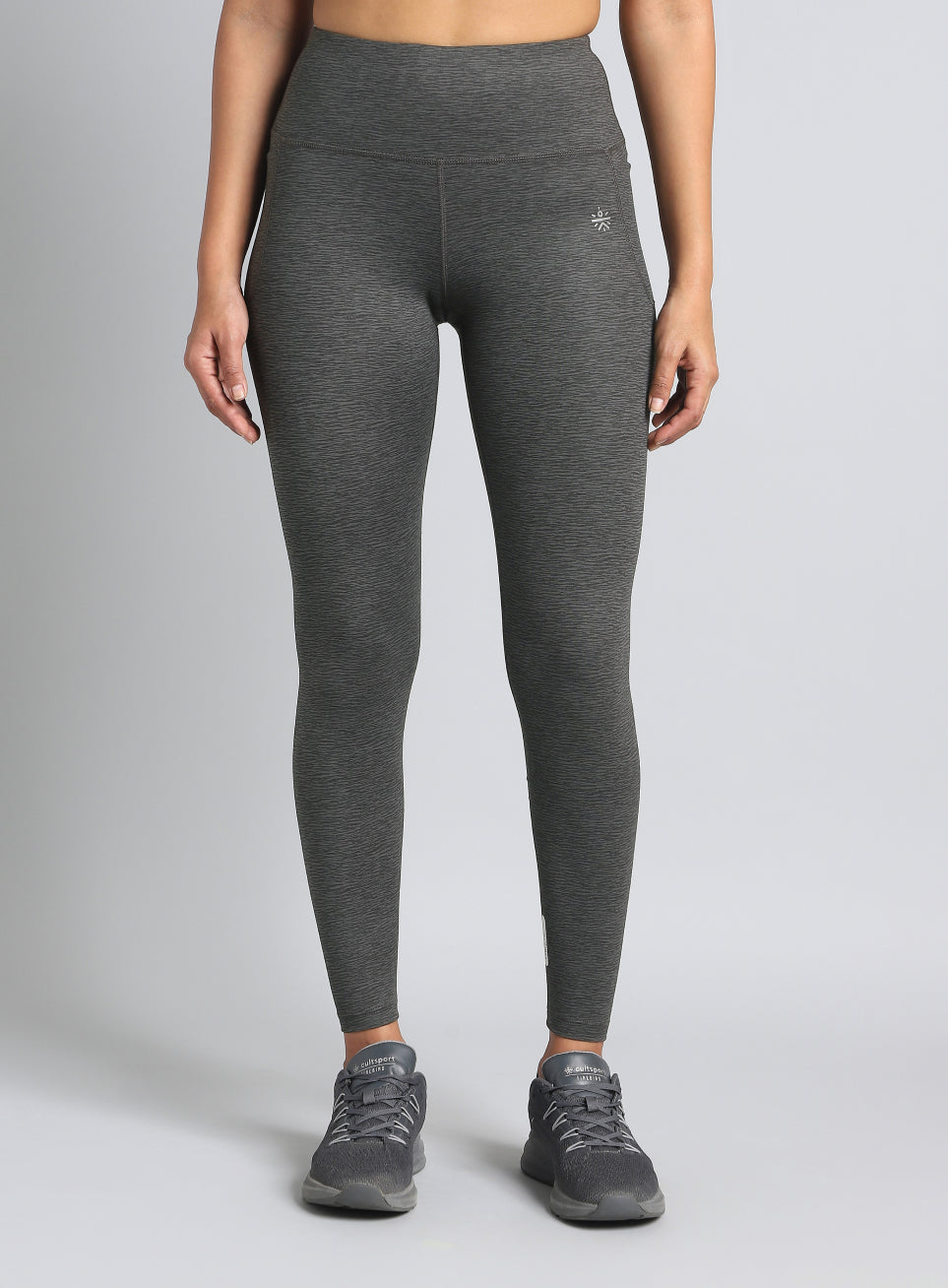 Women's Dark Grey Printed Train All Day COMFlex Tights