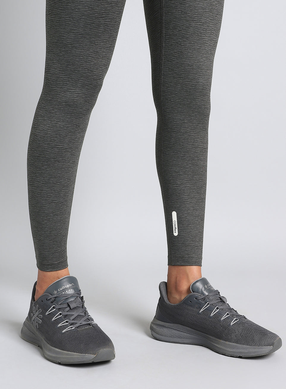 Women's Dark Grey Printed Train All Day COMFlex Tights