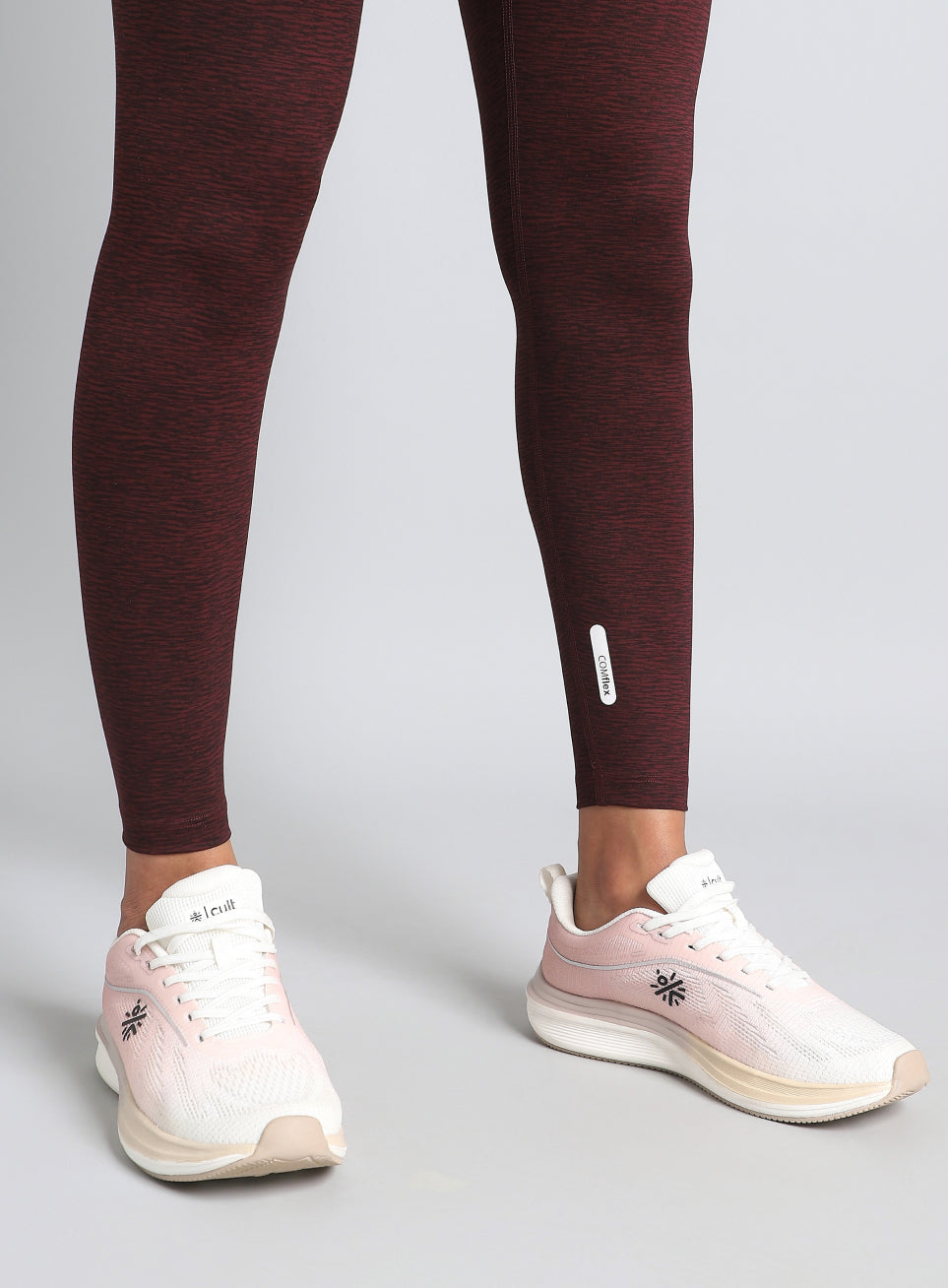 Women's Maroon Printed Train All Day COMFlex Tights