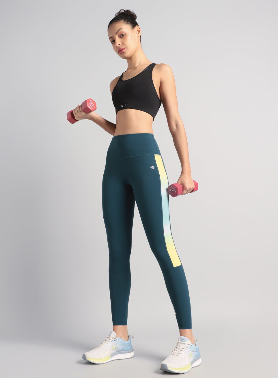 Women's Teal Energy Print Training COMFlex Tights