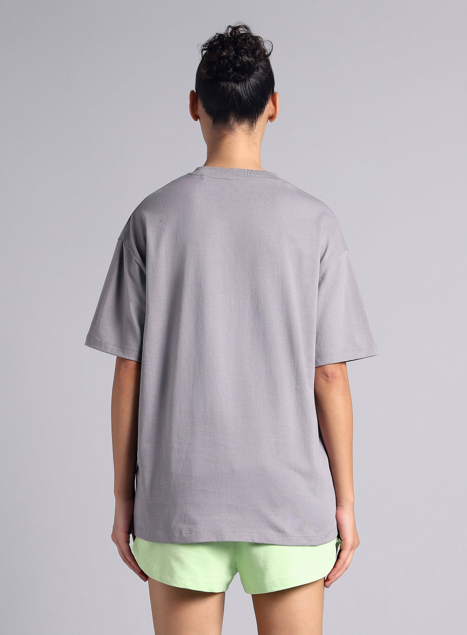 Women's Grey On The Move Graphic Oversized Fit T-shirt