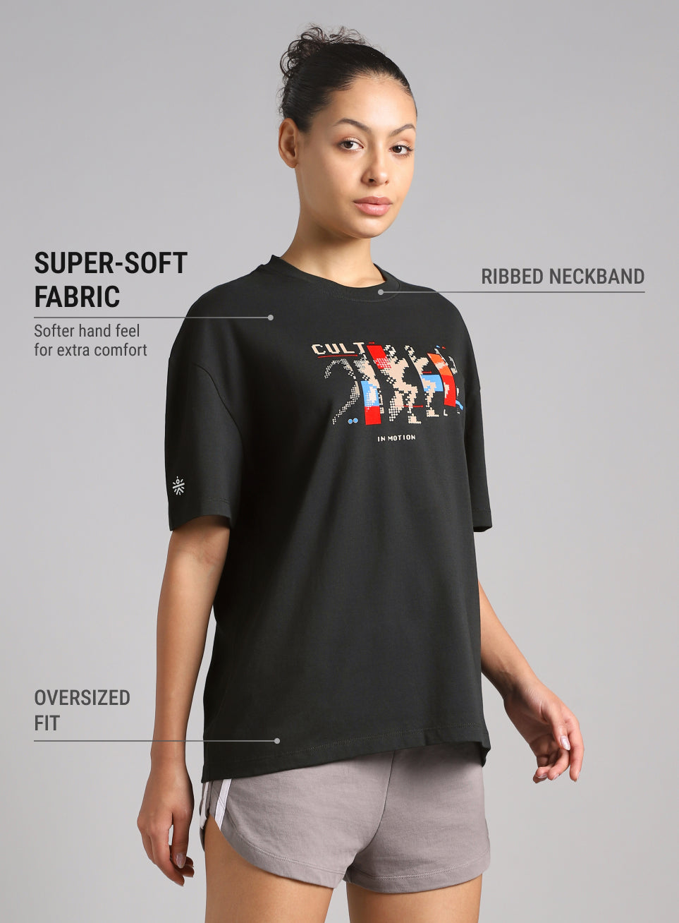 Women's Black Stay In Motion T-shirt